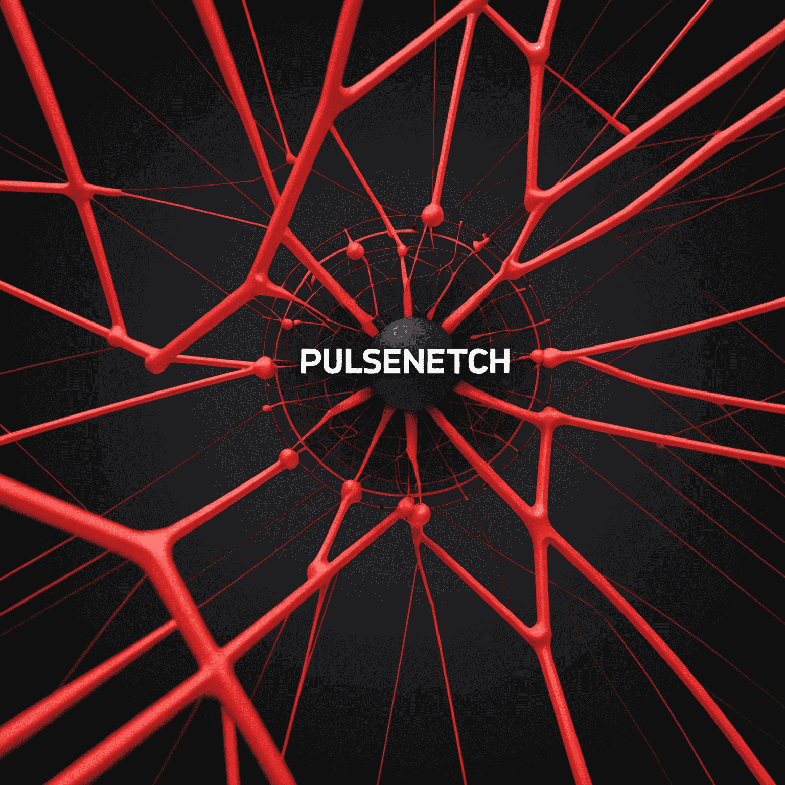 PulseNetTech logo in red and black colors, depicting a stylized network pulse