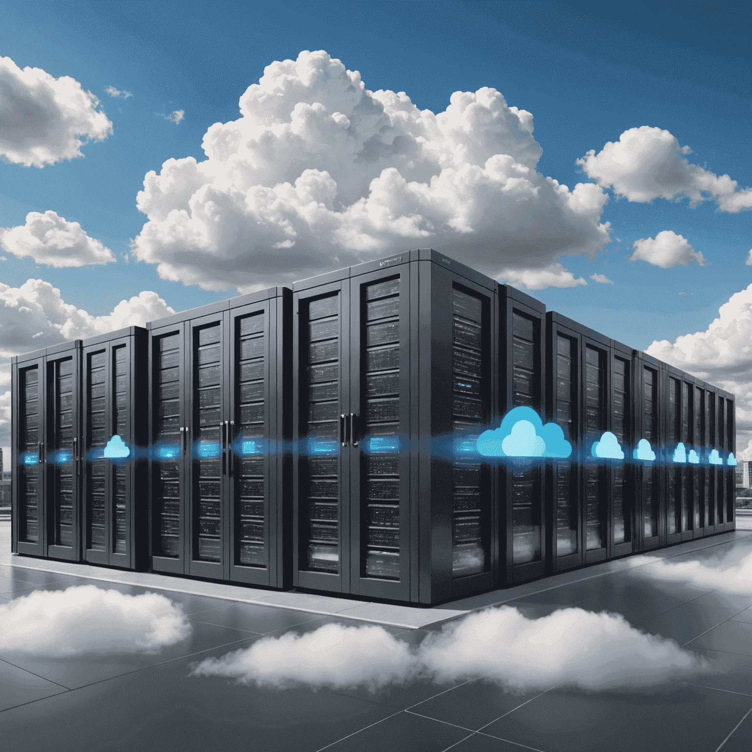 A graphic showing data moving from on-premises servers to cloud infrastructure